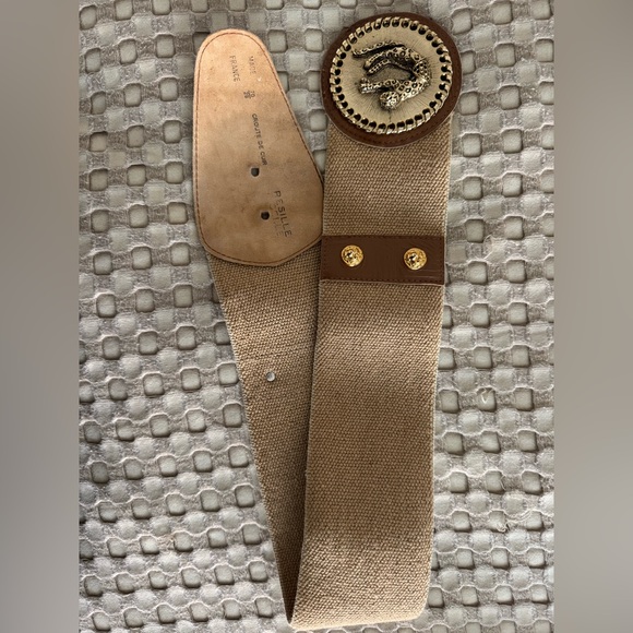 Amazing! Rare French Gold Chetah and Lion head belt